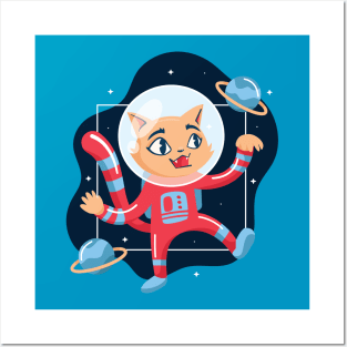 Astronaut Kitten Posters and Art